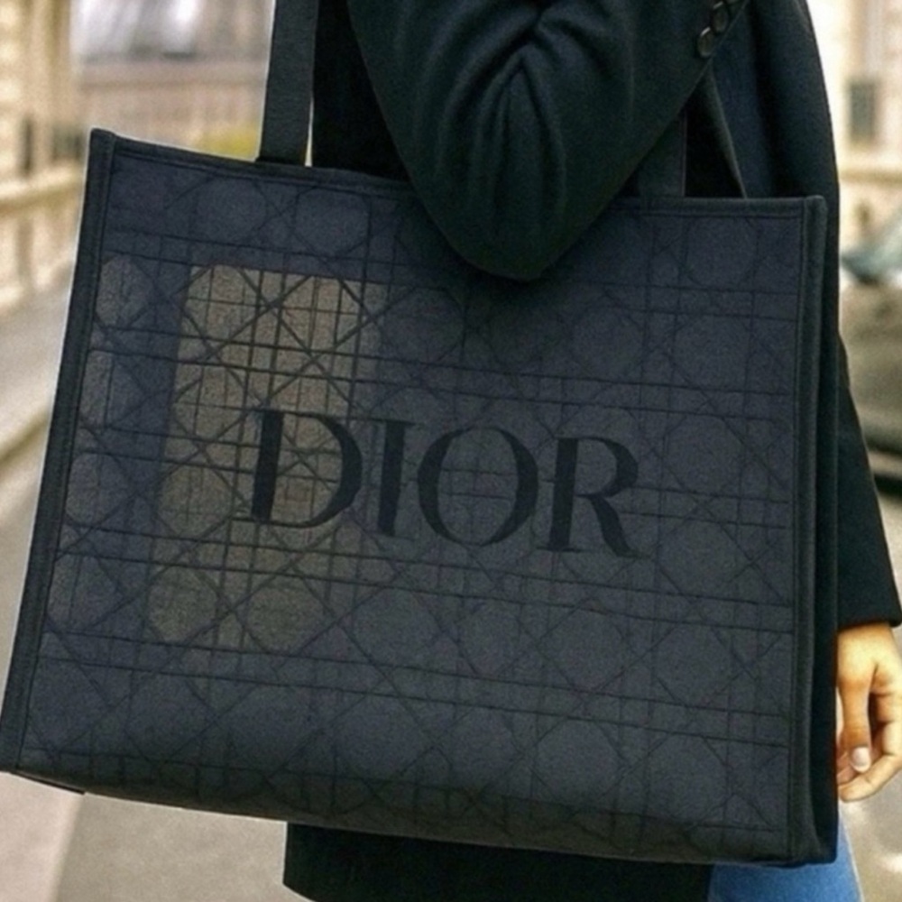 Dior Elegant Black Canvas Tote